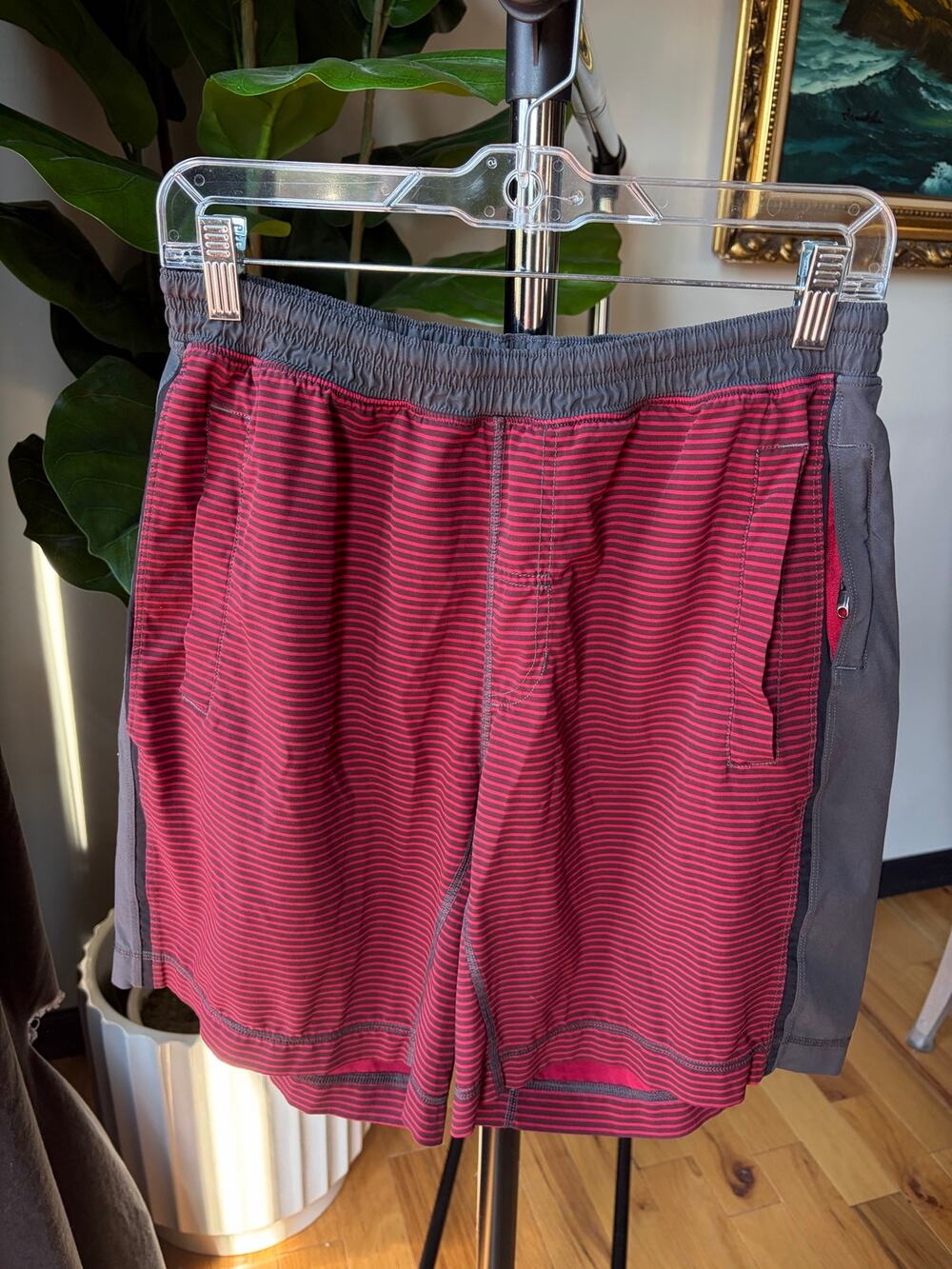 Men’s Lululemon Red Gray Athletic Shorts